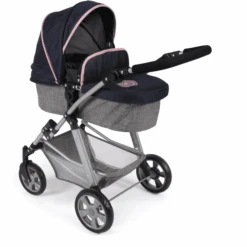 BAYER CHIC 2000 Kombi Puppenwagen NELE Melange Navy Grau