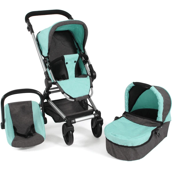 BAYER CHIC 2000 Kombipuppenwagen Fides 3 In 1 Melange Mint 3 BAYER CHIC 2000 Kombipuppenwagen Fides 3 In 1 Melange Mint