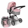BAYER CHIC Kombi Puppenwagen LINUS Melange Grau Rosa 2 BAYER CHIC Kombi Puppenwagen LINUS Melange Grau Rosa -Puppenwelt Verkauf bayer chic kombi puppenwagen linus melange grau rosa a320889