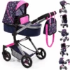 Bayer Design Kombi-Puppenwagen Neo Vario Herzchen Blau/pink Mit Herzen Und Meerjungfrau