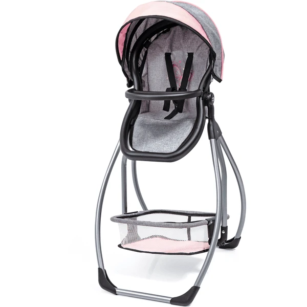 Bayer Design Puppen-Hochstuhl Trio Grau/rosa, Mit Schmetterling 3 Bayer Design Puppen-Hochstuhl Trio Grau/rosa, Mit Schmetterling