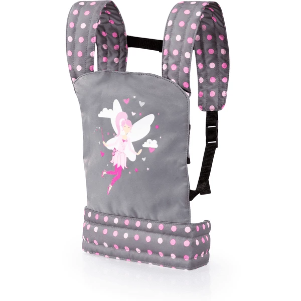Bayer Design Puppen-Tragegurt, Grau/rosa, Mit Punkten Und Fee 3 Bayer Design Puppen-Tragegurt, Grau/rosa, Mit Punkten Und Fee