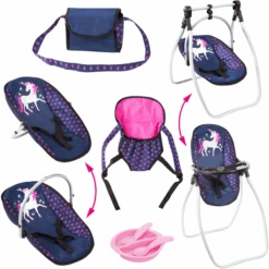 Bayer Design Zubehör-Set Mit Einhorn, Blau/ Pink Mit Einhorn
