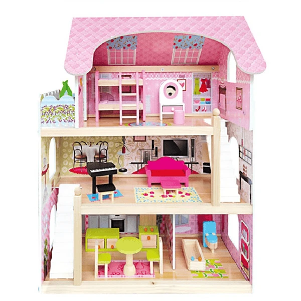 Bino Puppenhaus Mit Balkon, 15-tlg. 3 Bino Puppenhaus Mit Balkon, 15-tlg.