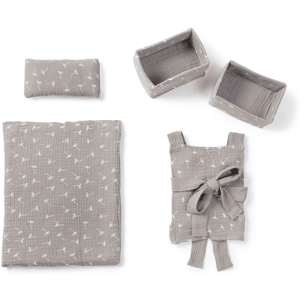 MUSTERKIND® Puppen Stoff-Set Viola Grau 3 MUSTERKIND® Puppen Stoff-Set Viola Grau