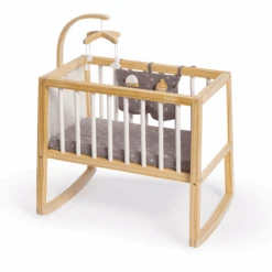 MUSTERKIND® Puppenwiege Viola Weiß/natur/grau