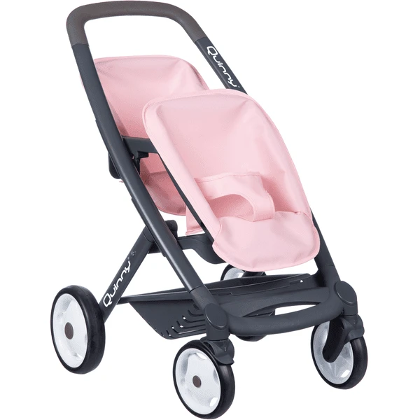 Smoby Quinny Zwillings-Sportpuppenwagen Rosa/grau 3 Smoby Quinny Zwillings-Sportpuppenwagen Rosa/grau